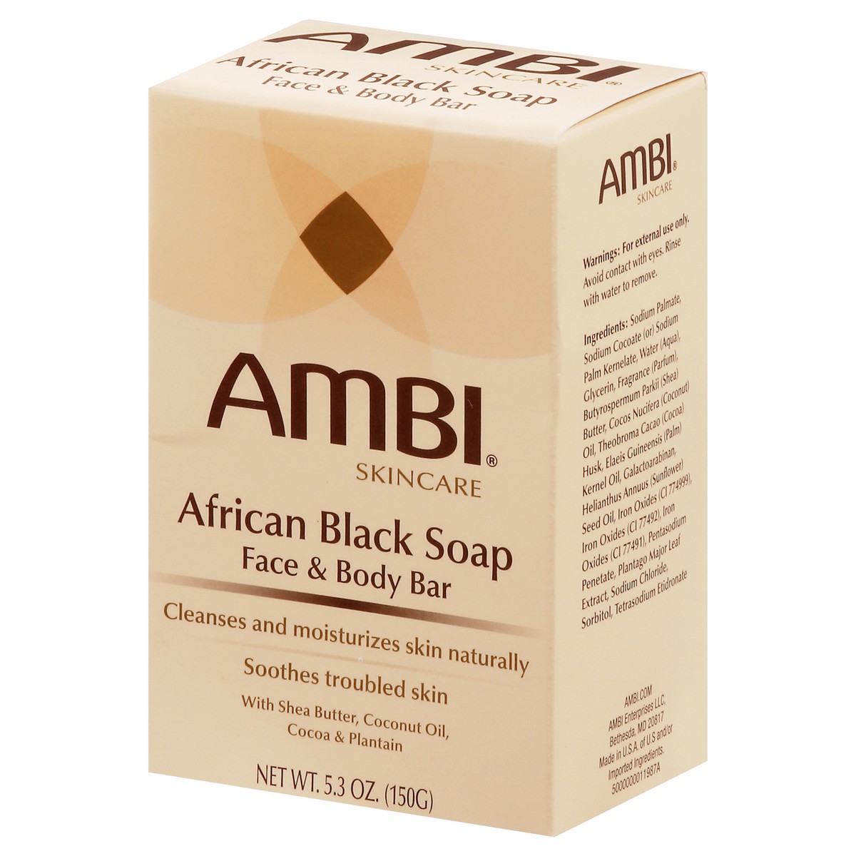 Ambi African Black Soap Face & Body Bar 5.3 oz Shipt