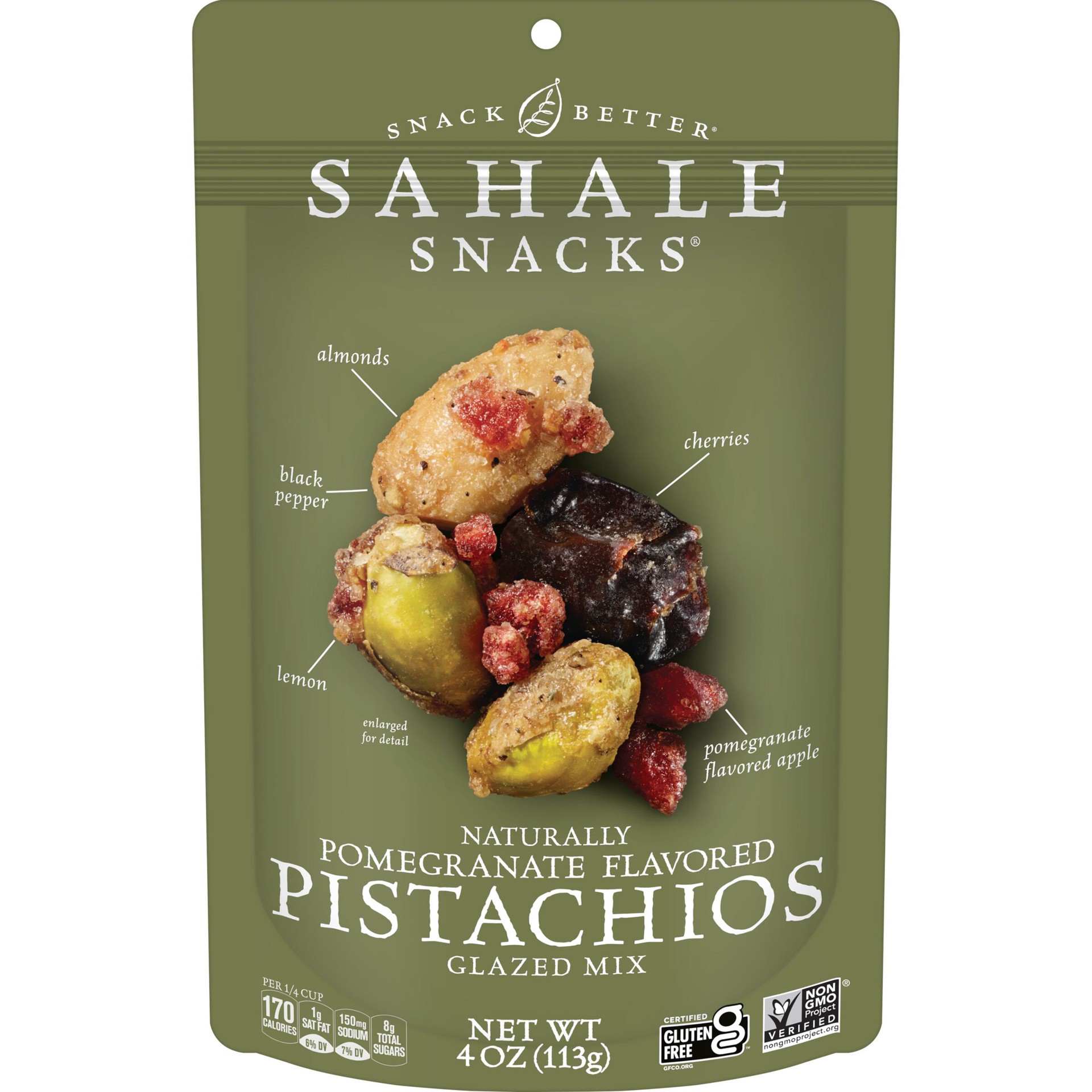 slide 1 of 4, Sahale Snacks Naturally Pomegranate Flavored Pistachios Glazed Mix, 4 Ounces (Pack of 6), 4 oz