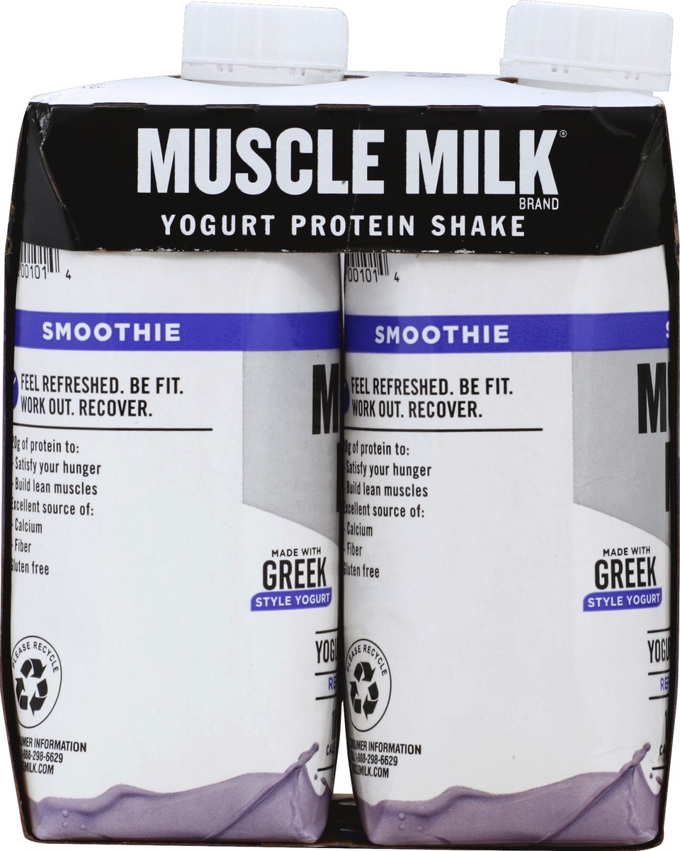 slide 4 of 4, Muscle Milk Smoothie Yogurt Blueberry Flavor Protein Shake 4 ea, 4 ct