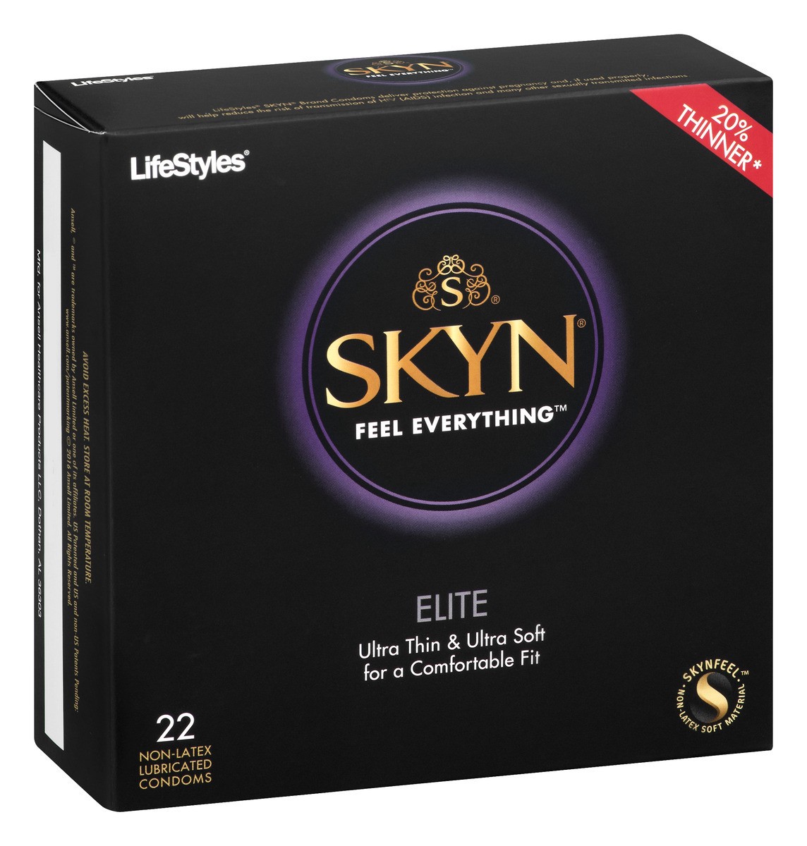 slide 8 of 9, SKYN Feel Everything Elite Non-Latex Lubricated Condoms 22 ea, 22 ct