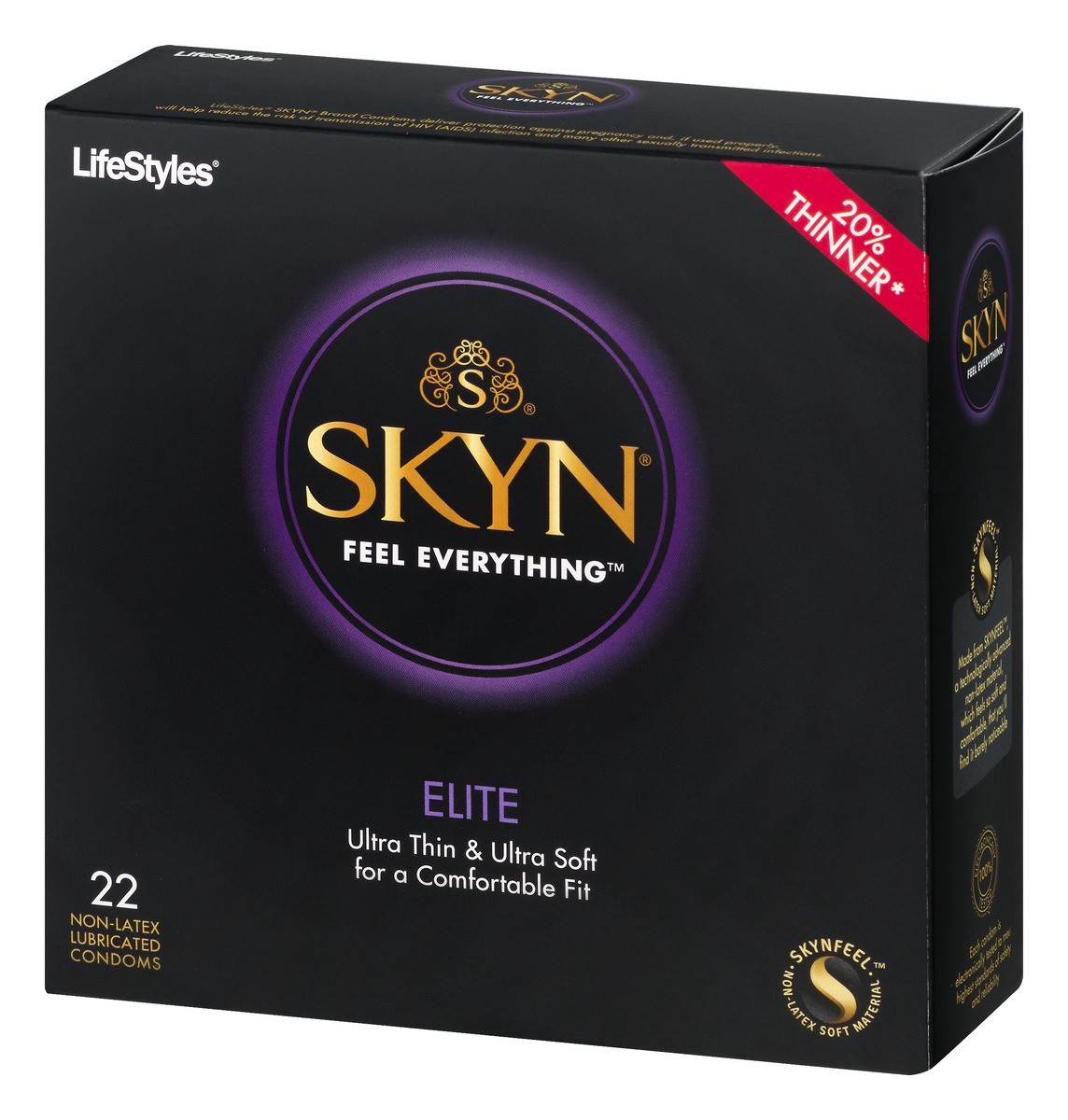 slide 2 of 9, SKYN Feel Everything Elite Non-Latex Lubricated Condoms 22 ea, 22 ct