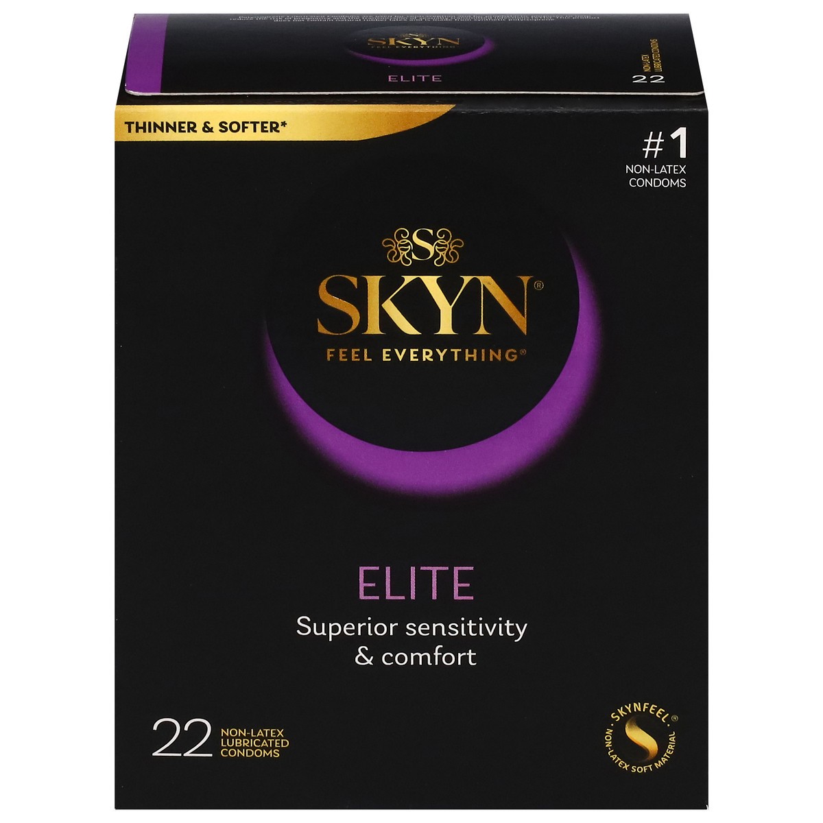 slide 1 of 9, SKYN Feel Everything Elite Non-Latex Lubricated Condoms 22 ea, 22 ct