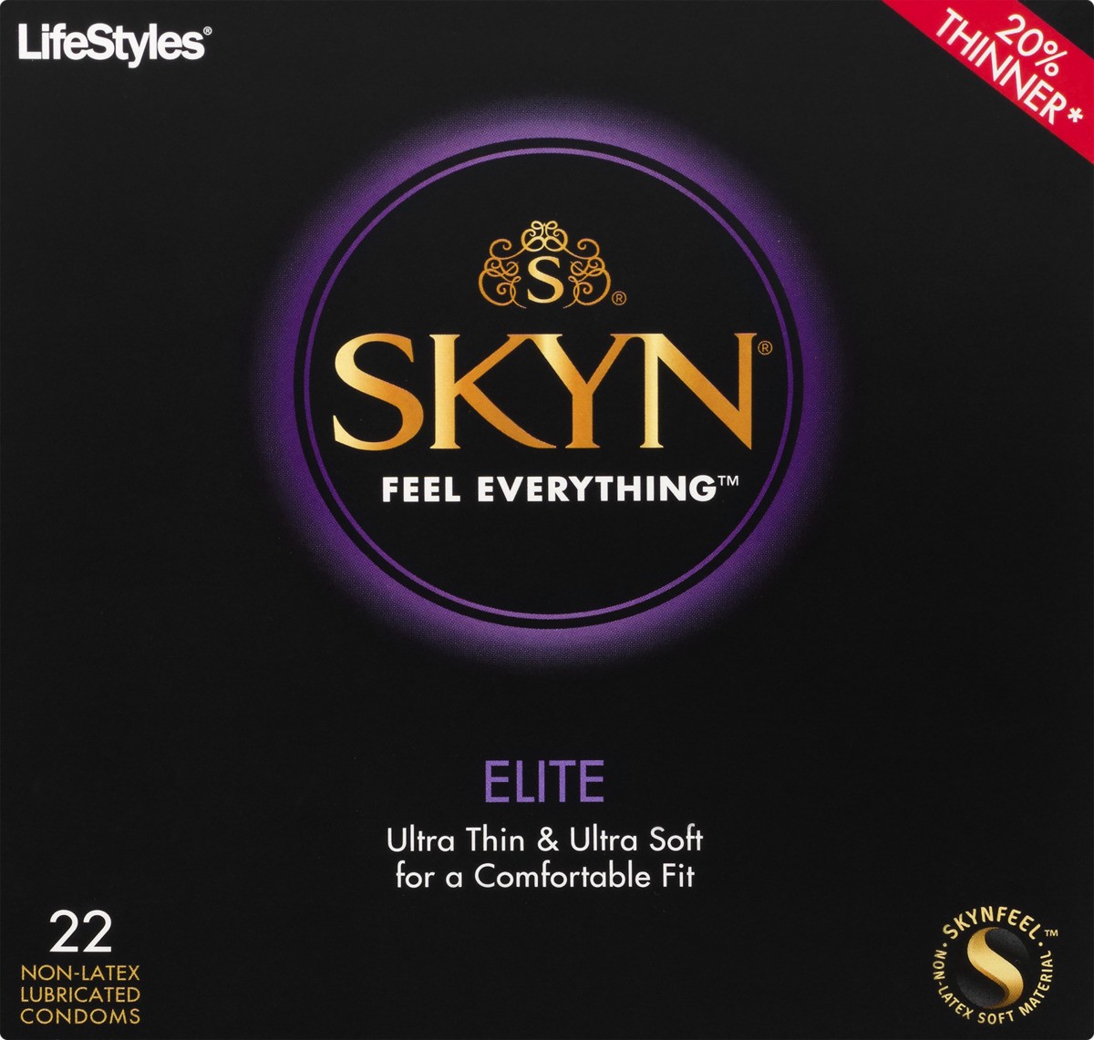 slide 7 of 9, SKYN Feel Everything Elite Non-Latex Lubricated Condoms 22 ea, 22 ct