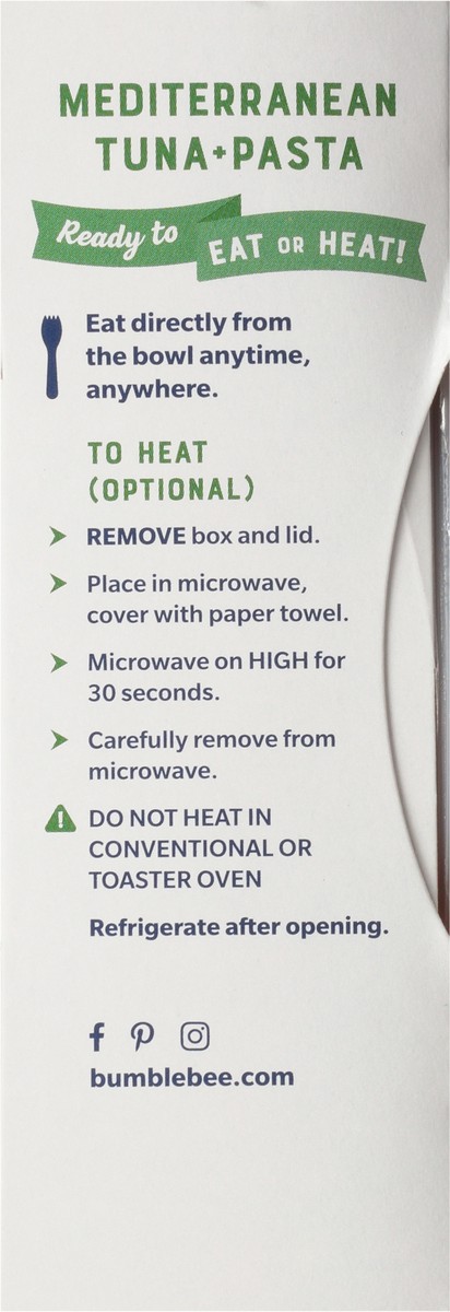 slide 10 of 10, Bumble Bee Quick Catch Mediterranean Tuna + Pasta Bowls, 6 oz