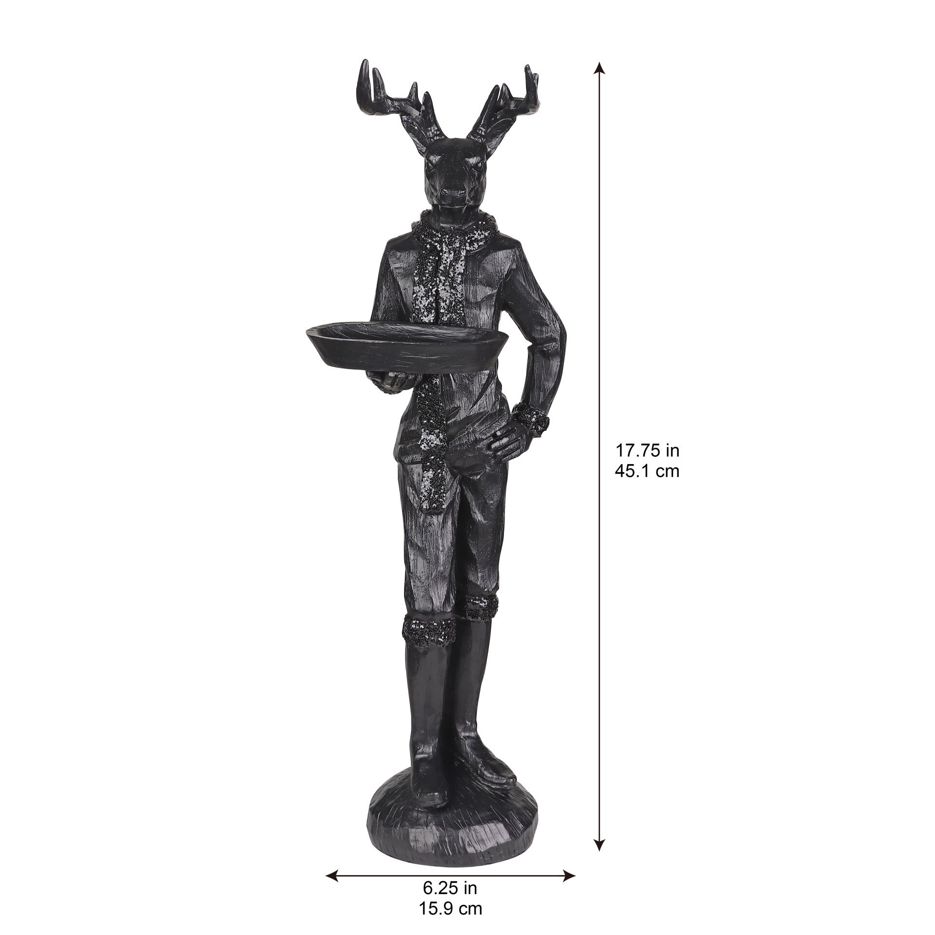 slide 4 of 7, 17.75" Black Deer Butler Tabletop Decor By Ashland, 6.25 in x 4.75 in x 17.75 in
