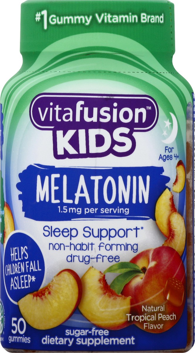 slide 8 of 9, vitafusion Kids Melatonin Gummy Vitamins, 50ct, 50 ct