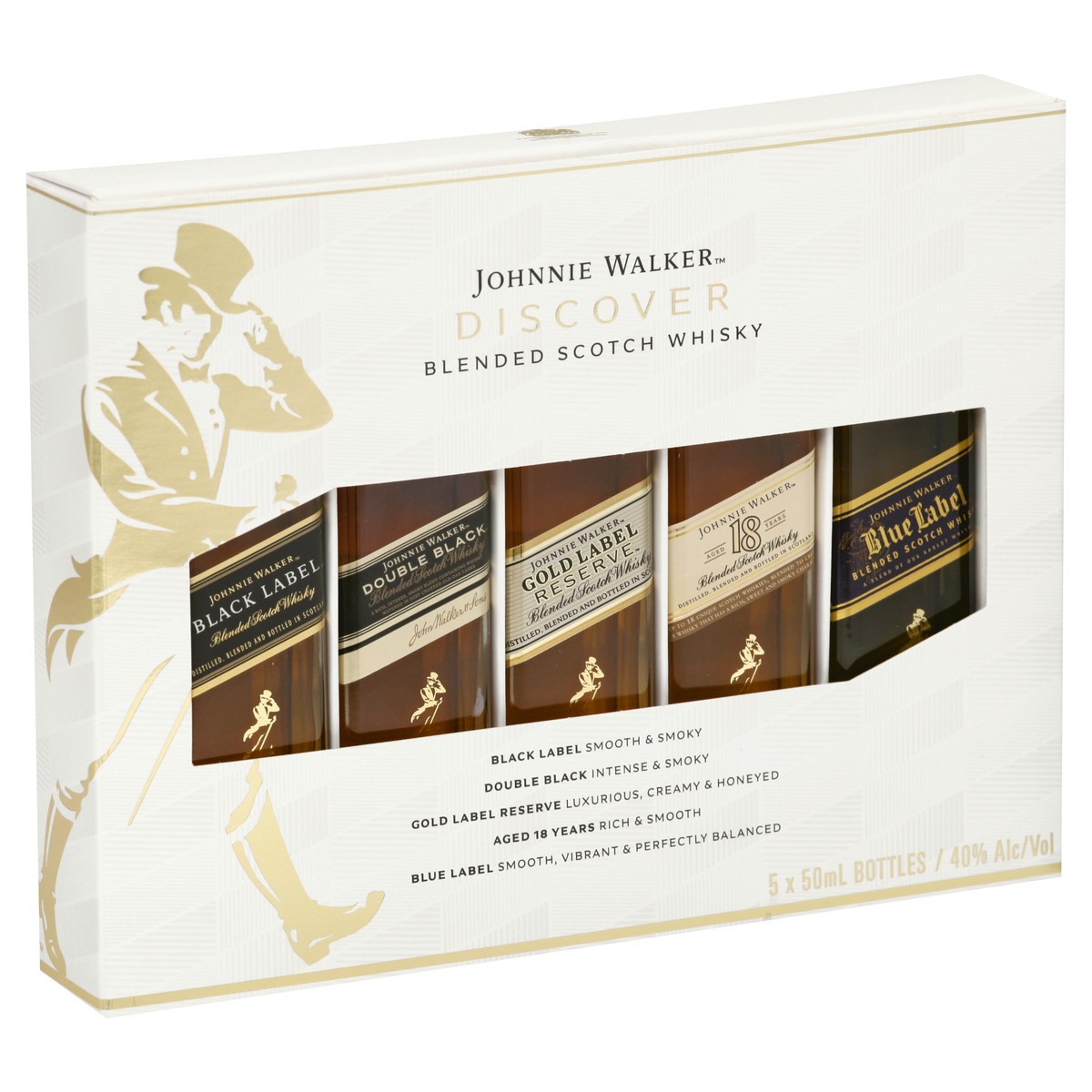 slide 2 of 9, Johnnie Walker Discovery Multi-Pack Scotch Whisky Bottles, 5 ct; 50 ml