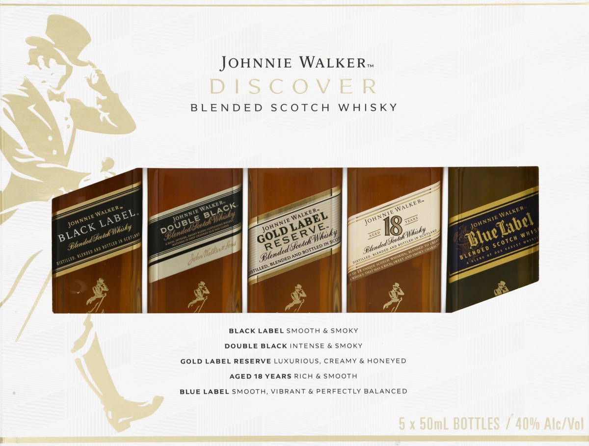 slide 6 of 9, Johnnie Walker Discovery Multi-Pack Scotch Whisky Bottles, 5 ct; 50 ml