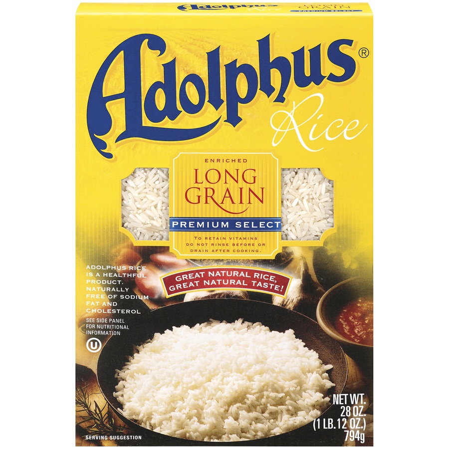 slide 1 of 1, Adolphus Enriched Premium Select Long Grain Rice, 28 oz