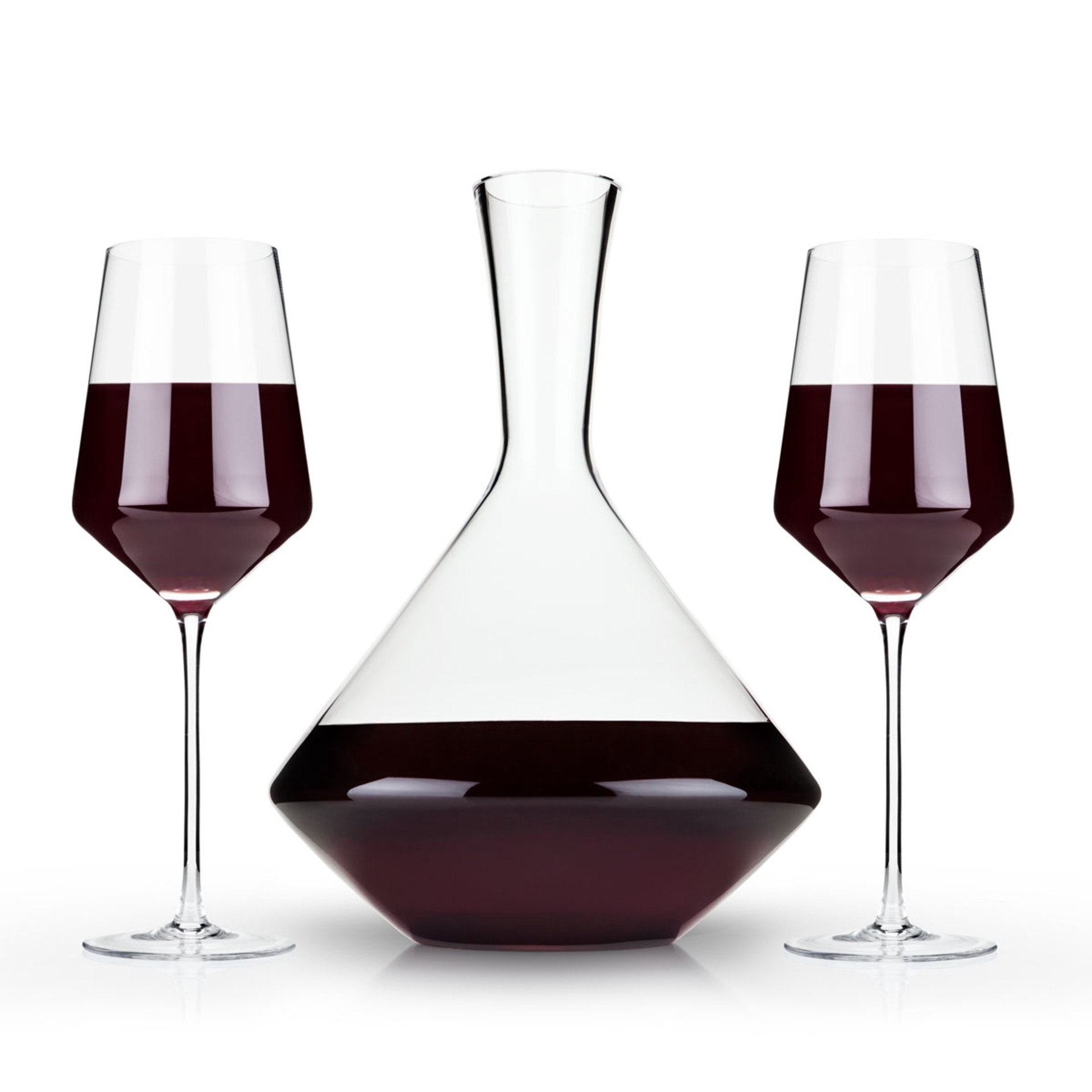 slide 1 of 5, Viski 3-Piece Angled Crystal Bordeaux Set, 3 pc