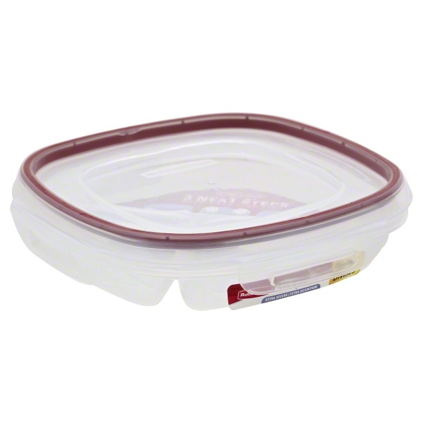 slide 1 of 1, Rubbermaid Lock Its Easy Find Lids Container & Lid Divided, 1 ct