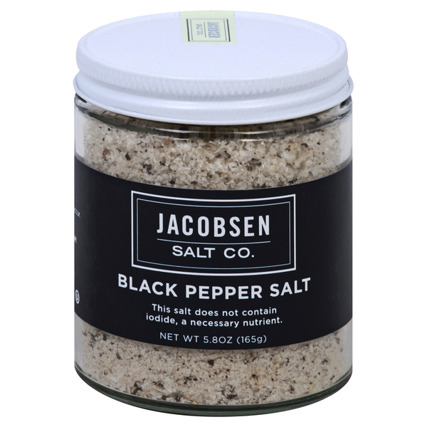 slide 1 of 6, Jacobsen Salt Co, Black Pepper Salt, 5.3 oz