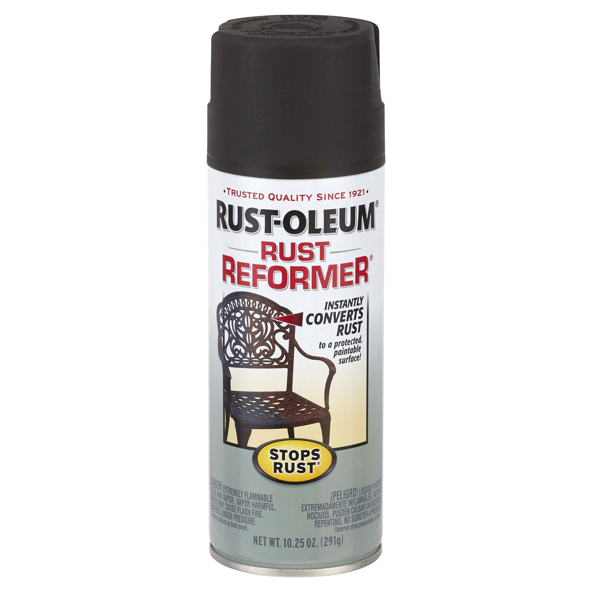 slide 1 of 9, Rust-Oleum Stops Rust Reformer Spray Paint - 215215, Black, 10.25 oz