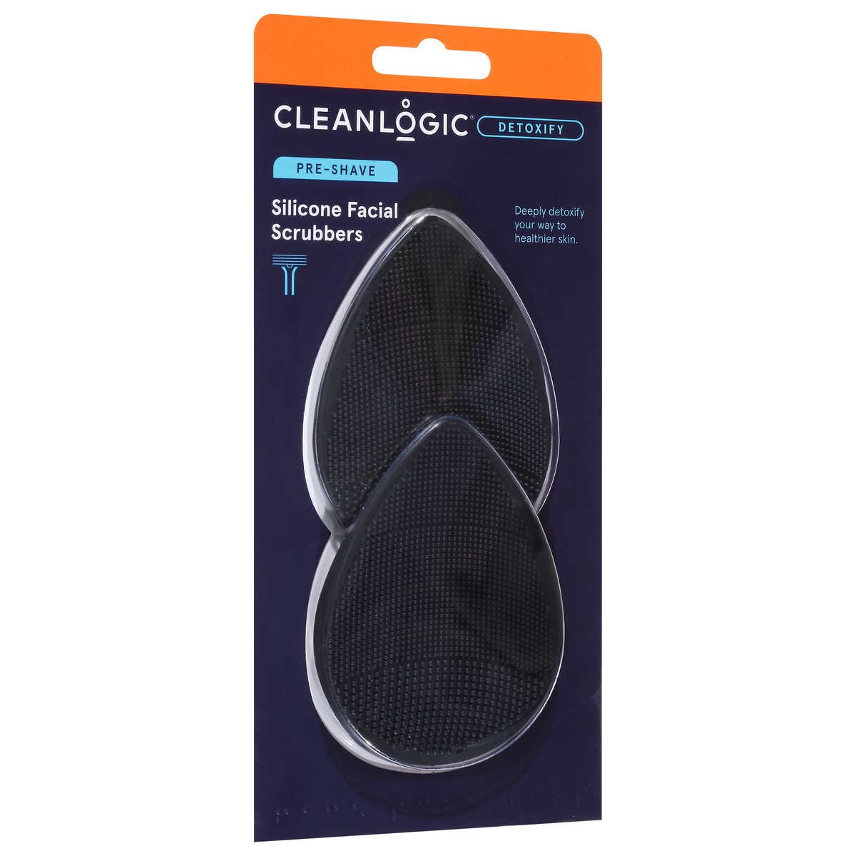 slide 4 of 4, cleanlogic Detoxify Pre-Shave Silicone Facial Scrubbers 2 ea, 1 ct