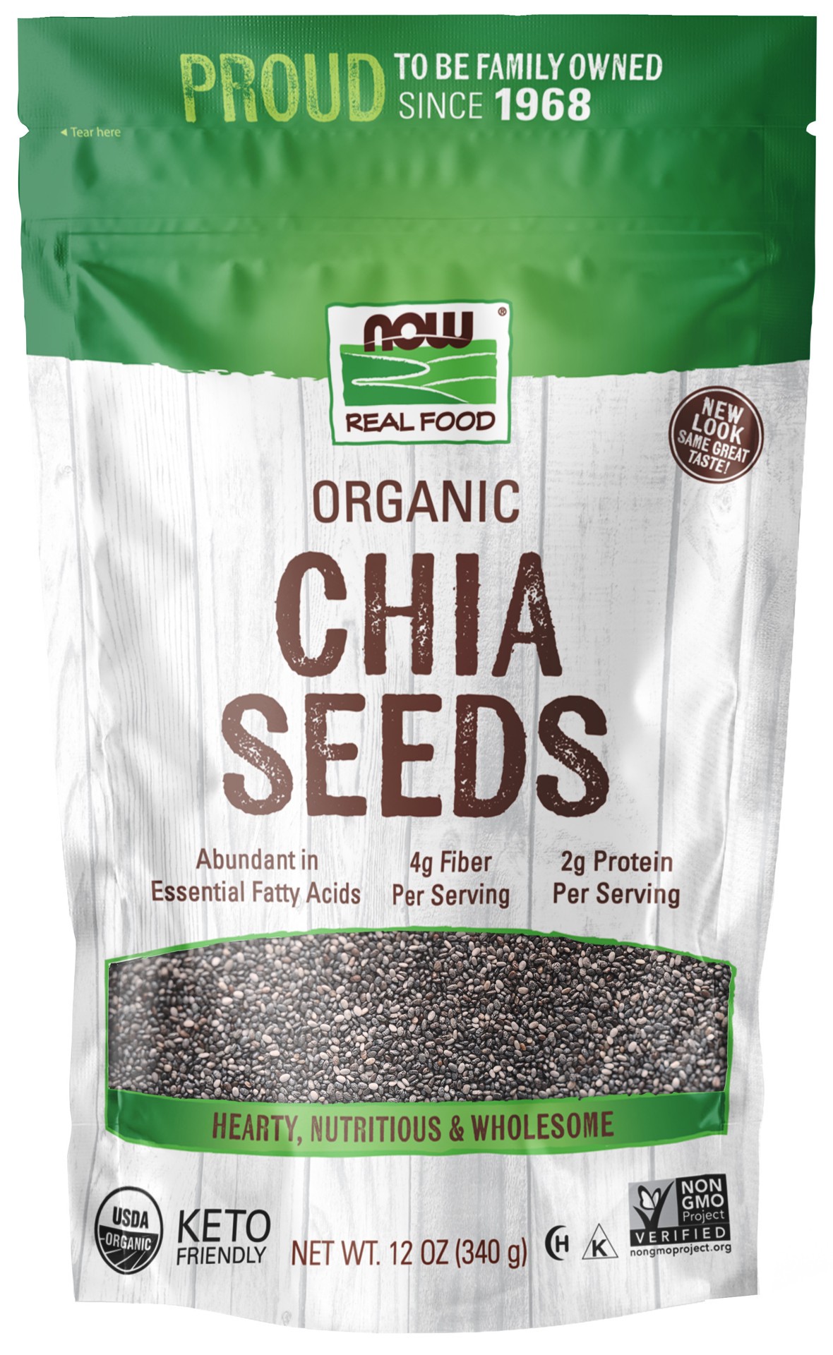 slide 1 of 3, NOW Natural Foods Black Chia Seed, Organic - 12 oz., 12 oz