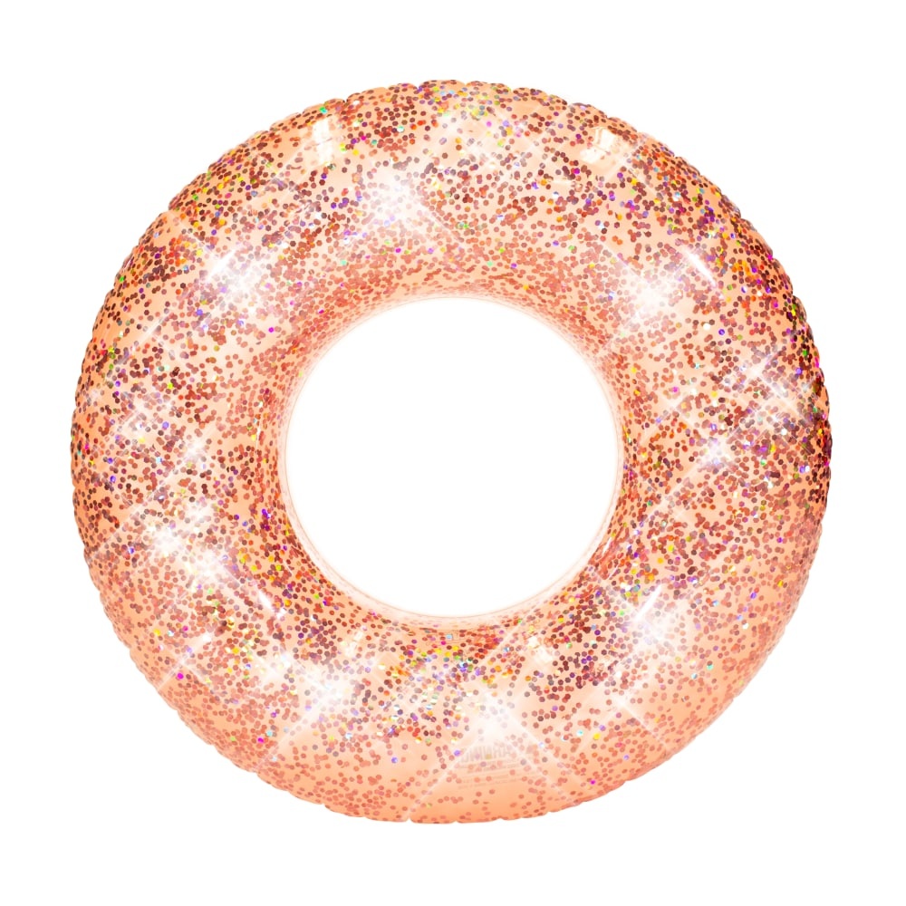 slide 1 of 1, Poolcandy Glitter Inflatable Beach & Pool Tube - Rose Gold, 36 in