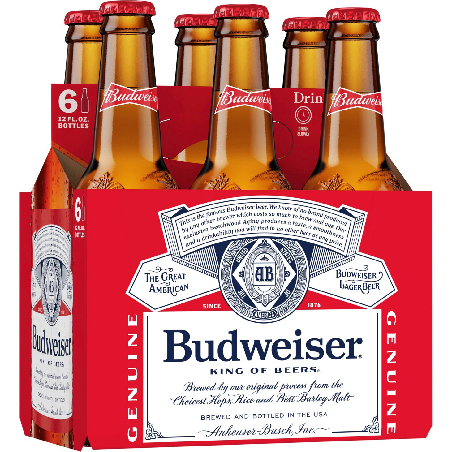 slide 36 of 83, Budweiser Beer, 6 Pack Beer, 12 FL OZ Bottles, 5% ABV, 6 ct; 12 oz