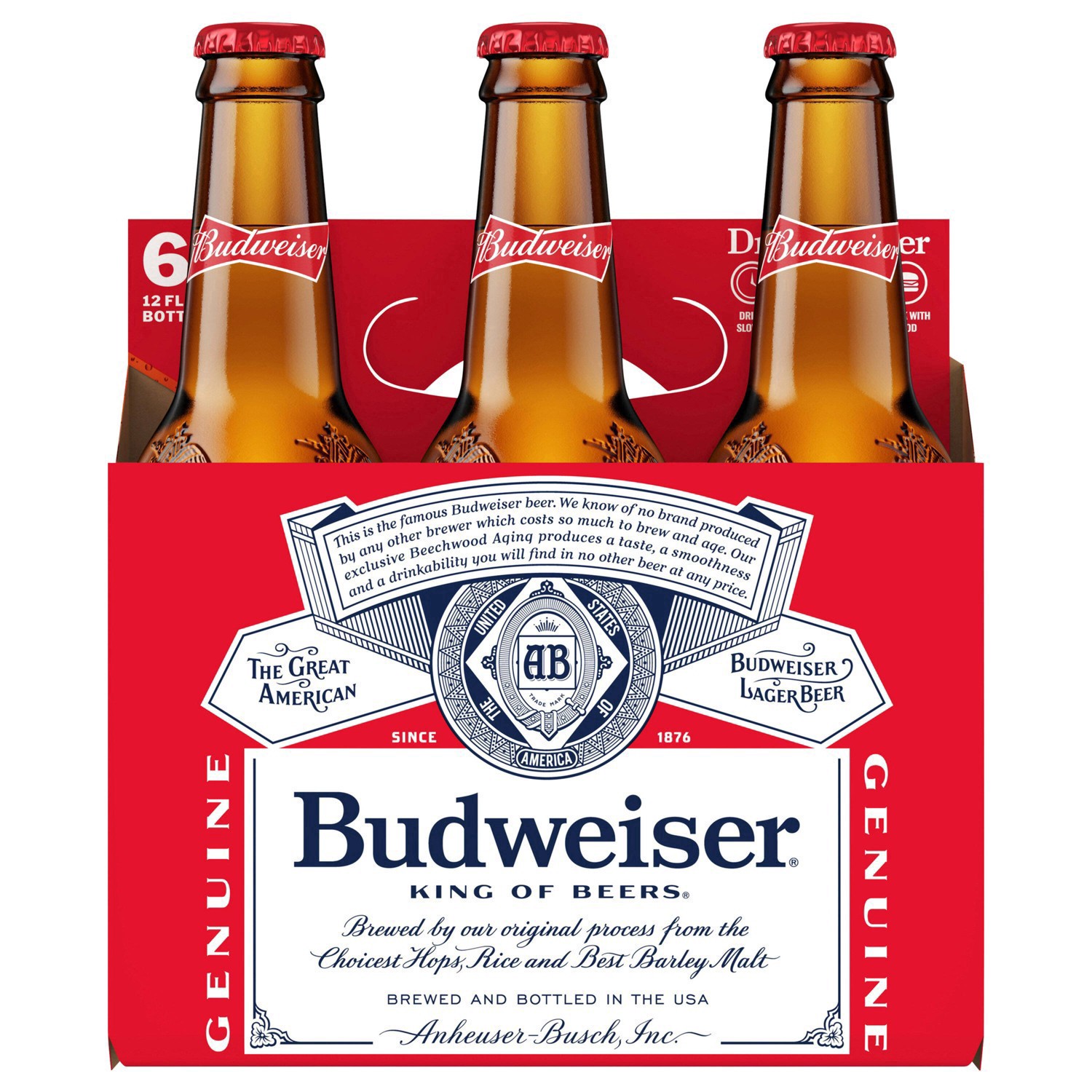 slide 20 of 83, Budweiser Beer, 6 Pack Beer, 12 FL OZ Bottles, 5% ABV, 6 ct; 12 oz