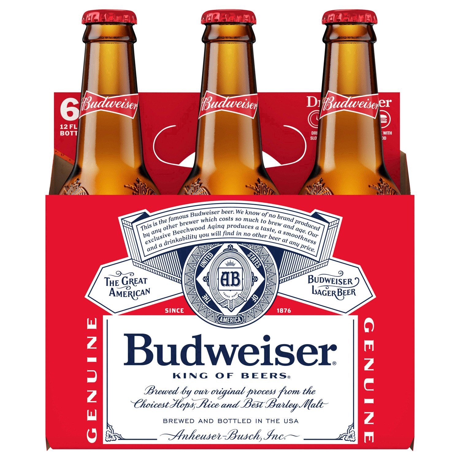 slide 75 of 83, Budweiser Beer, 6 Pack Beer, 12 FL OZ Bottles, 5% ABV, 6 ct; 12 oz