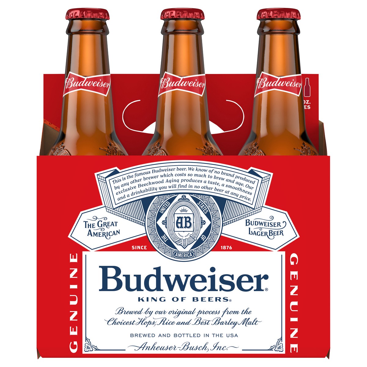 slide 1 of 83, Budweiser Beer, 6 Pack Beer, 12 FL OZ Bottles, 5% ABV, 6 ct; 12 oz