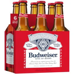 Budweiser Beer, 6 Pack Beer, 12 FL OZ Bottles, 5% ABV