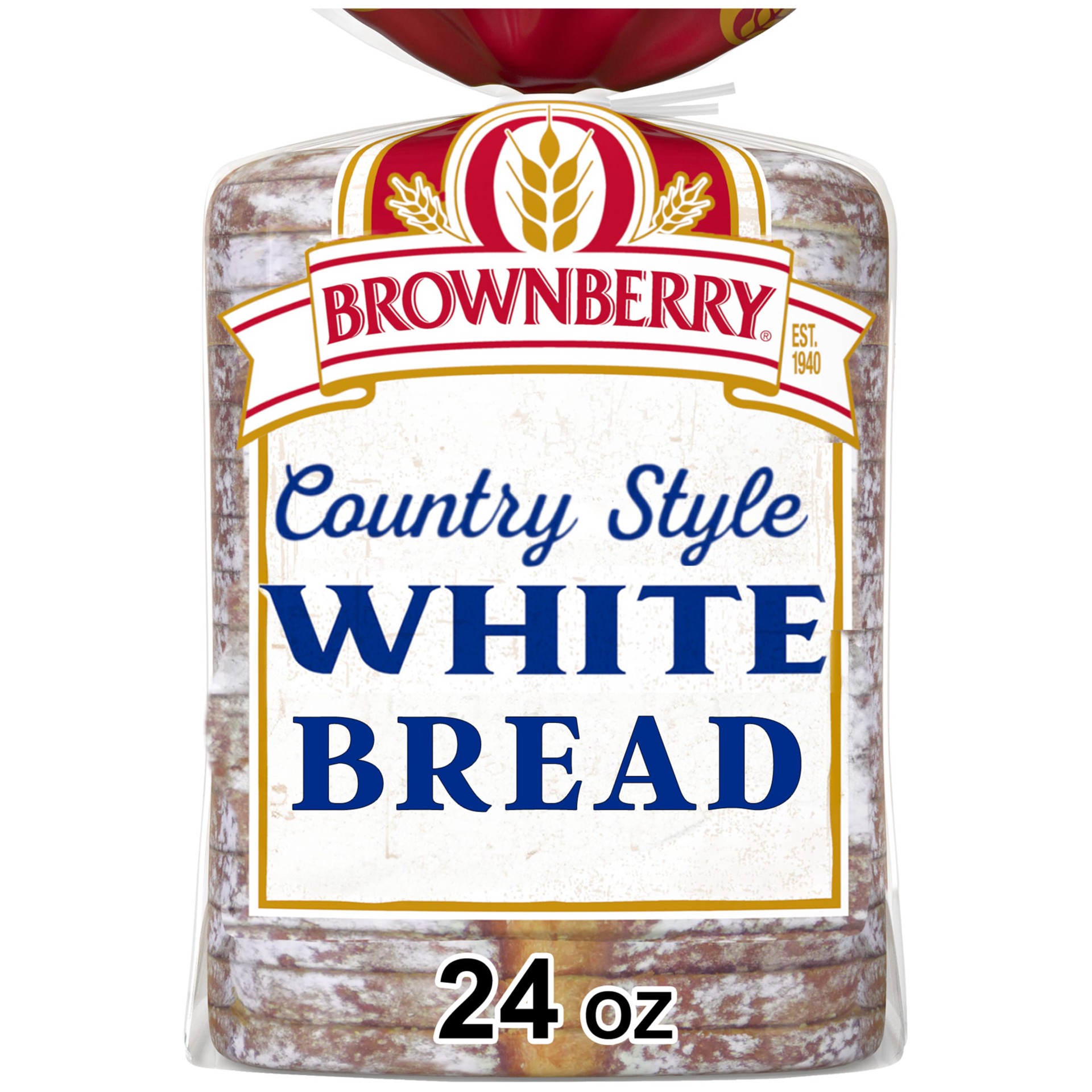 slide 1 of 30, Brownberry Country Style Plain Bread, 24 oz, Soft White Bread, Bag, 24 oz