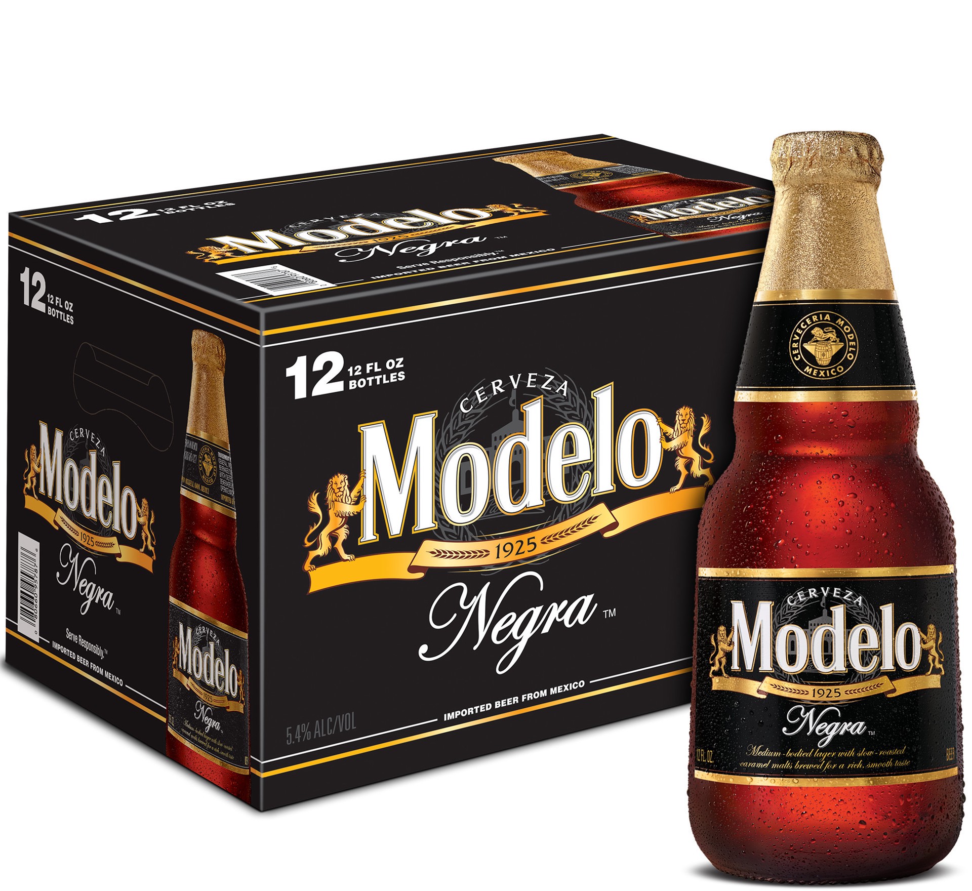 slide 1 of 52, Modelo Negra Amber Lager Mexican Beer Bottles, 12 ct; 12 oz