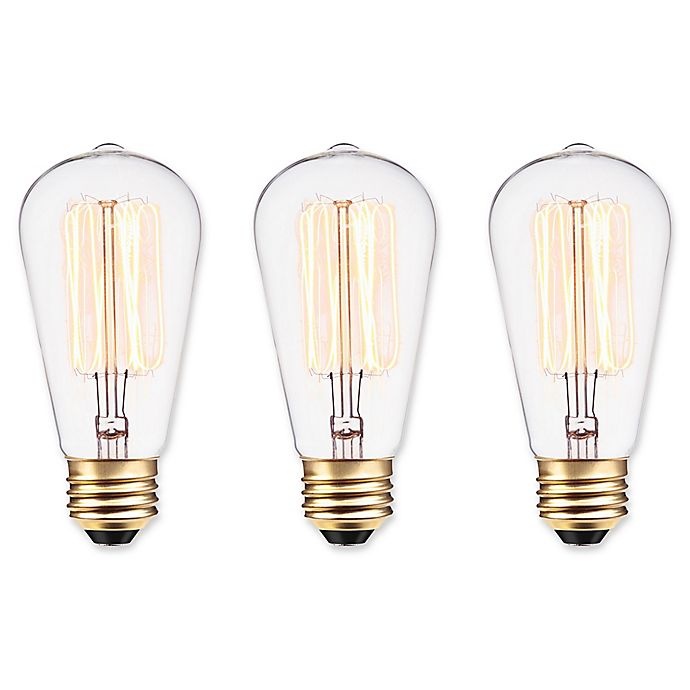 slide 1 of 5, Globe Electric Vintage Edison 60-Watt E26 Bulb, 3 ct