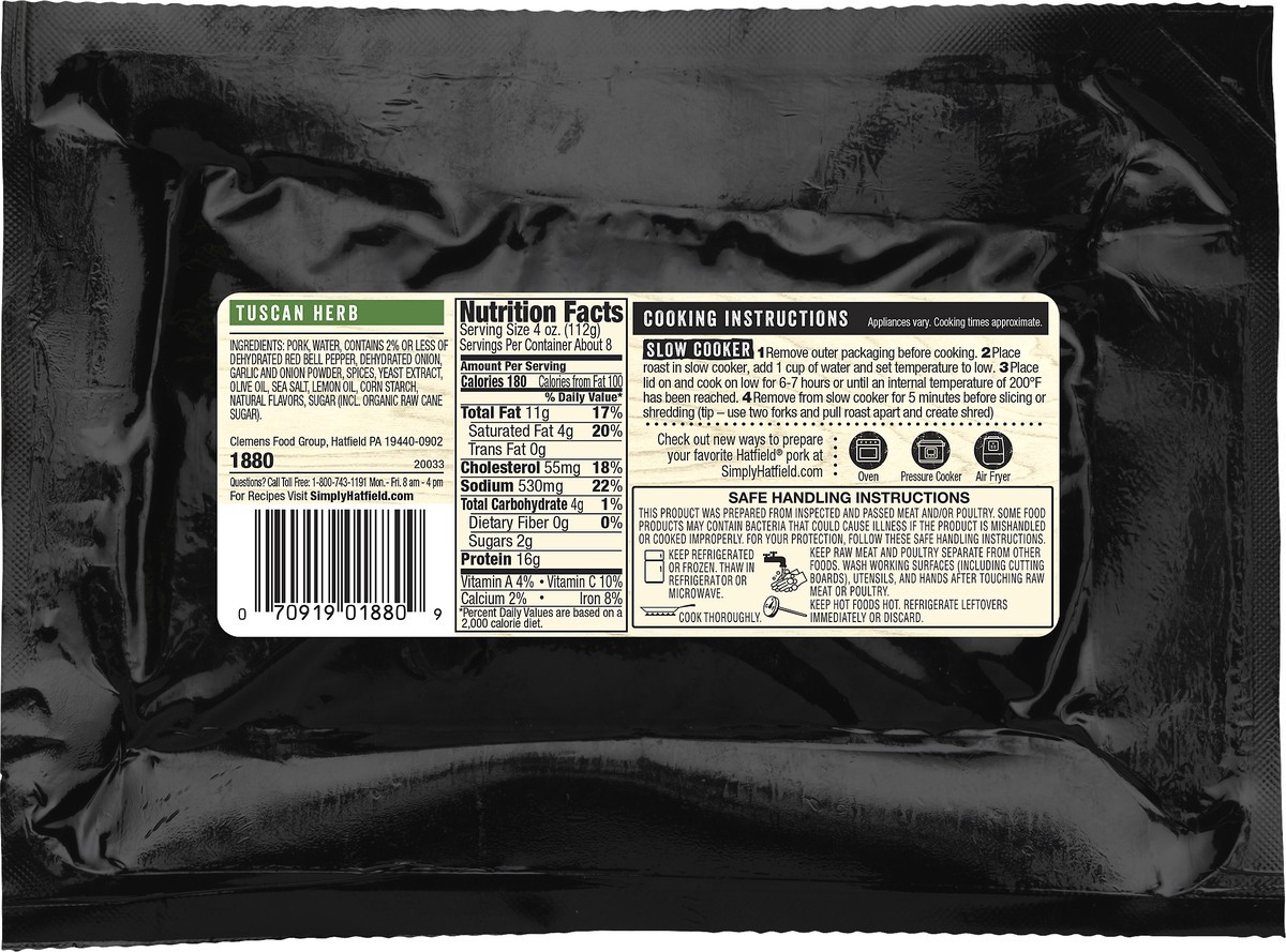 slide 2 of 3, Hatfield Boneless Tuscan Herb Pork Roast 32 oz, 32 oz