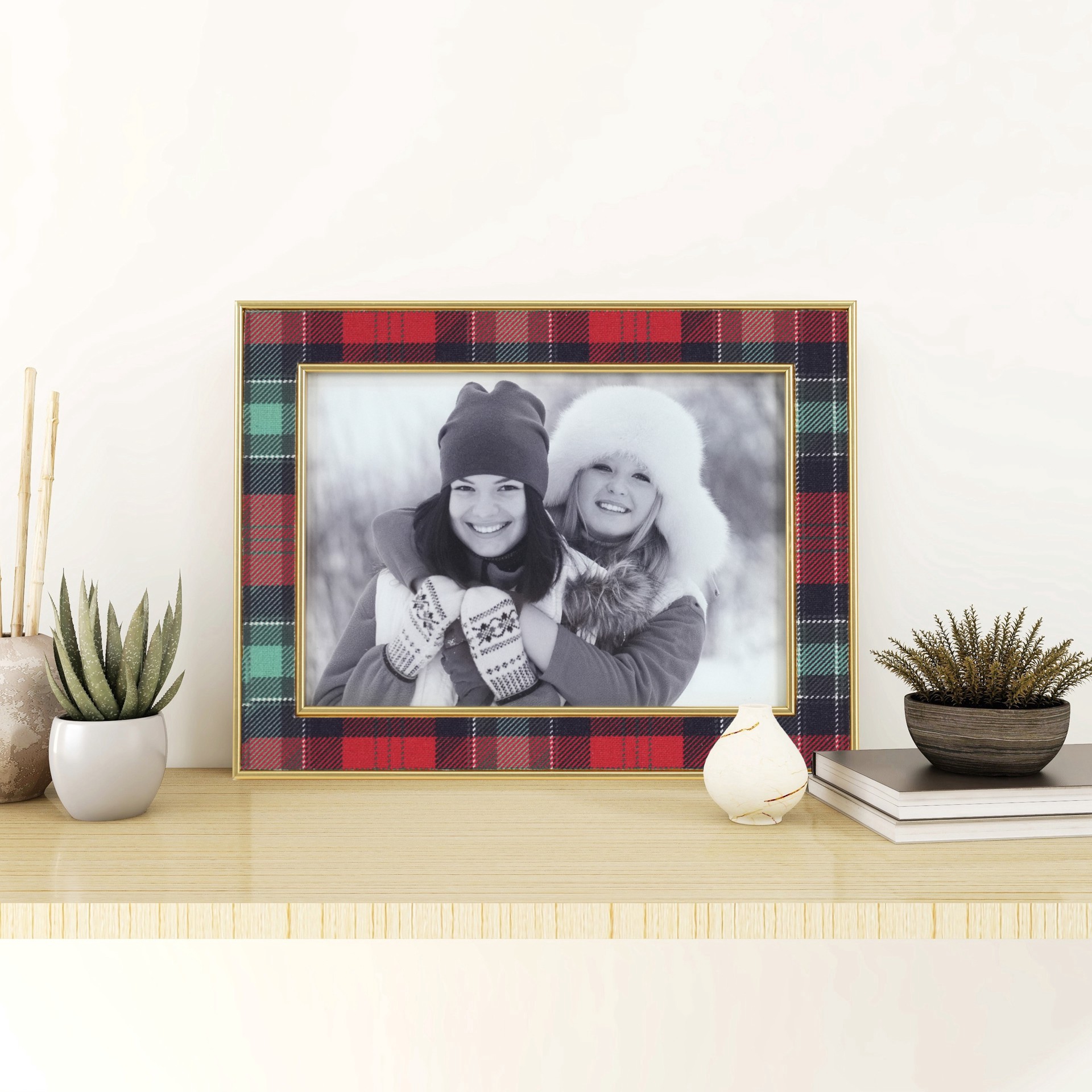 slide 2 of 6, 5" X 7" Holiday Pattern With Gold Edges Plastic Frame By Studio Decor, 5 in x 7 in