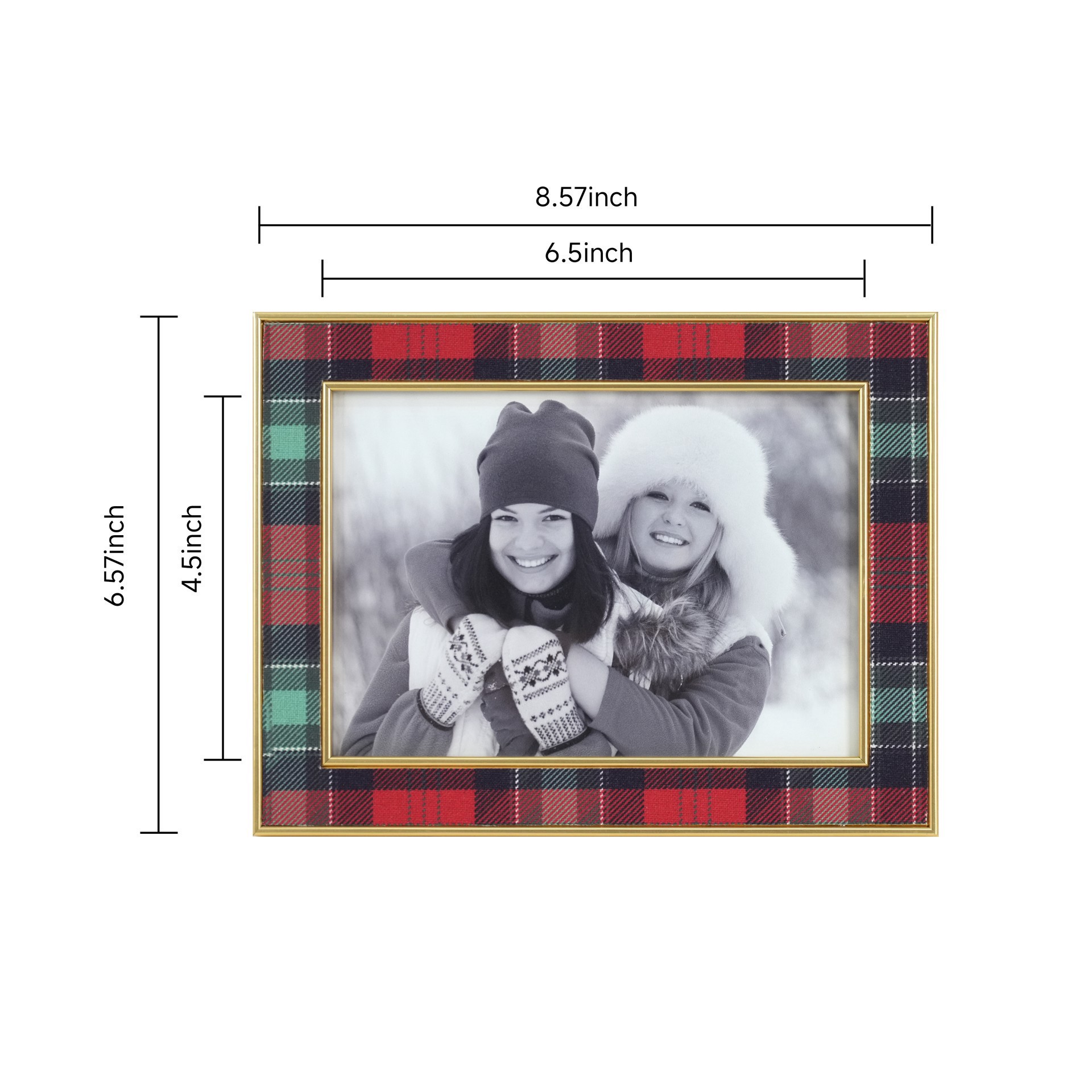 slide 4 of 6, 5" X 7" Holiday Pattern With Gold Edges Plastic Frame By Studio Decor, 5 in x 7 in
