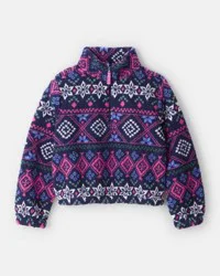 Oshkosh Girls Fair Isle Sherpa Quarter-Zip Pullover Multi 7
