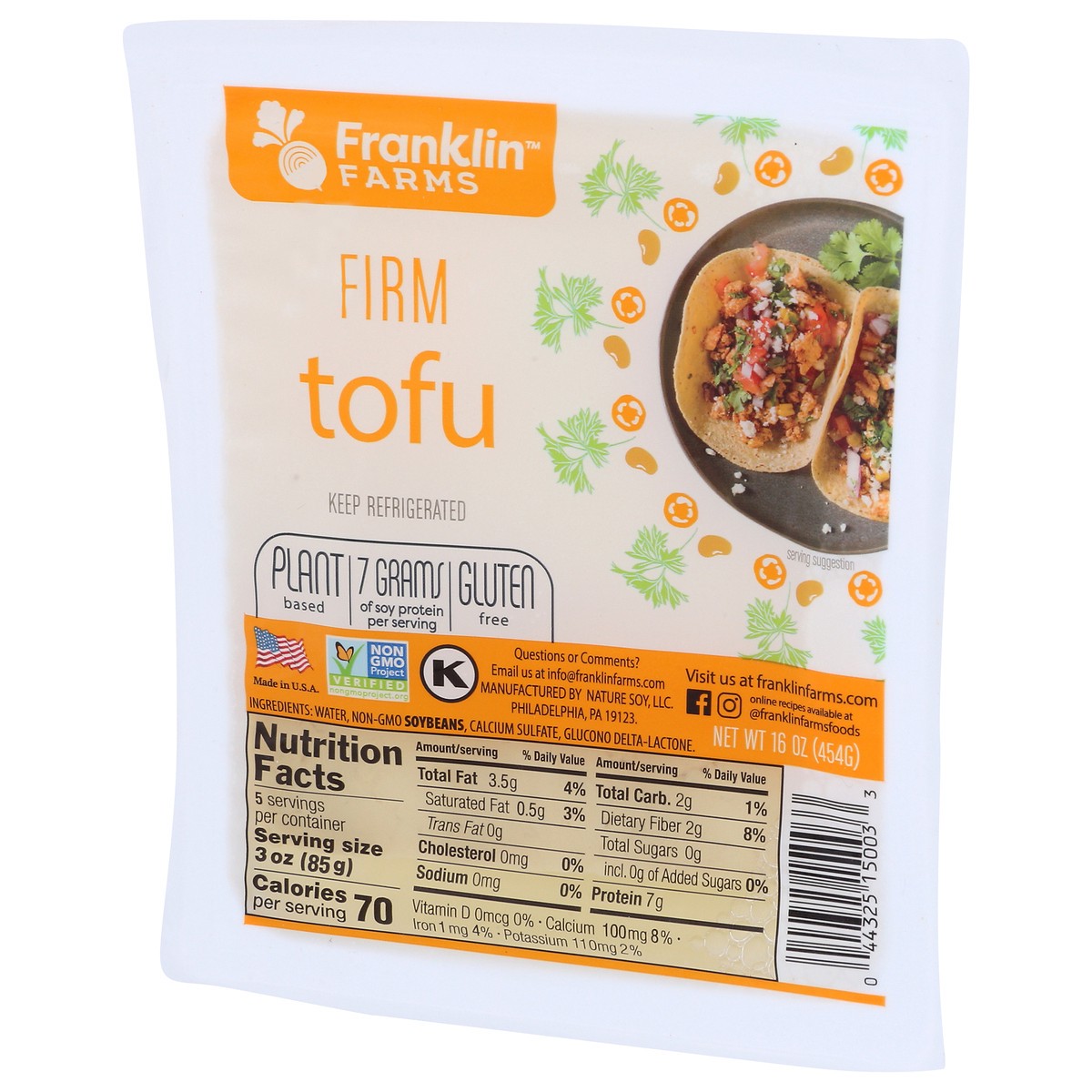 slide 3 of 7, Franklin Farms Firm Tofu, Plant Based, Vegan, 16 oz, 16 oz