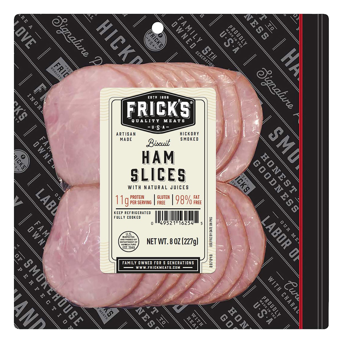 slide 1 of 1, Frick's Ham Biscuit Slices, 8 oz