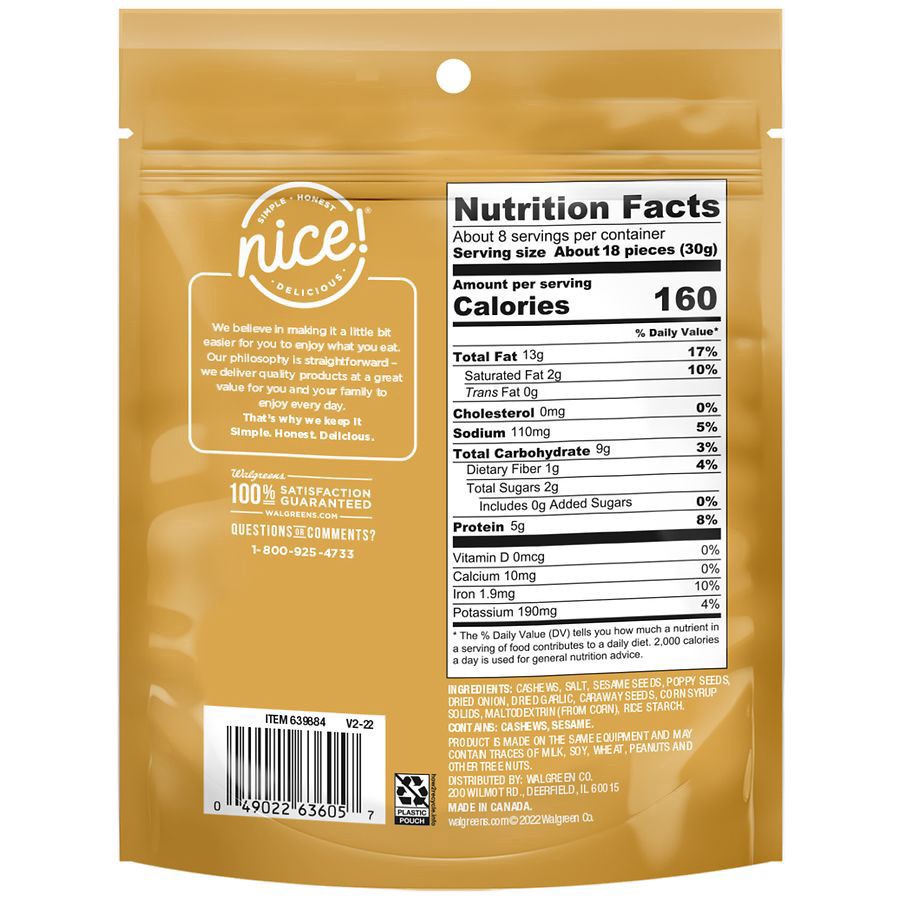 slide 4 of 5, Nice! Whole Cashews Everything Seasoned, 8 oz