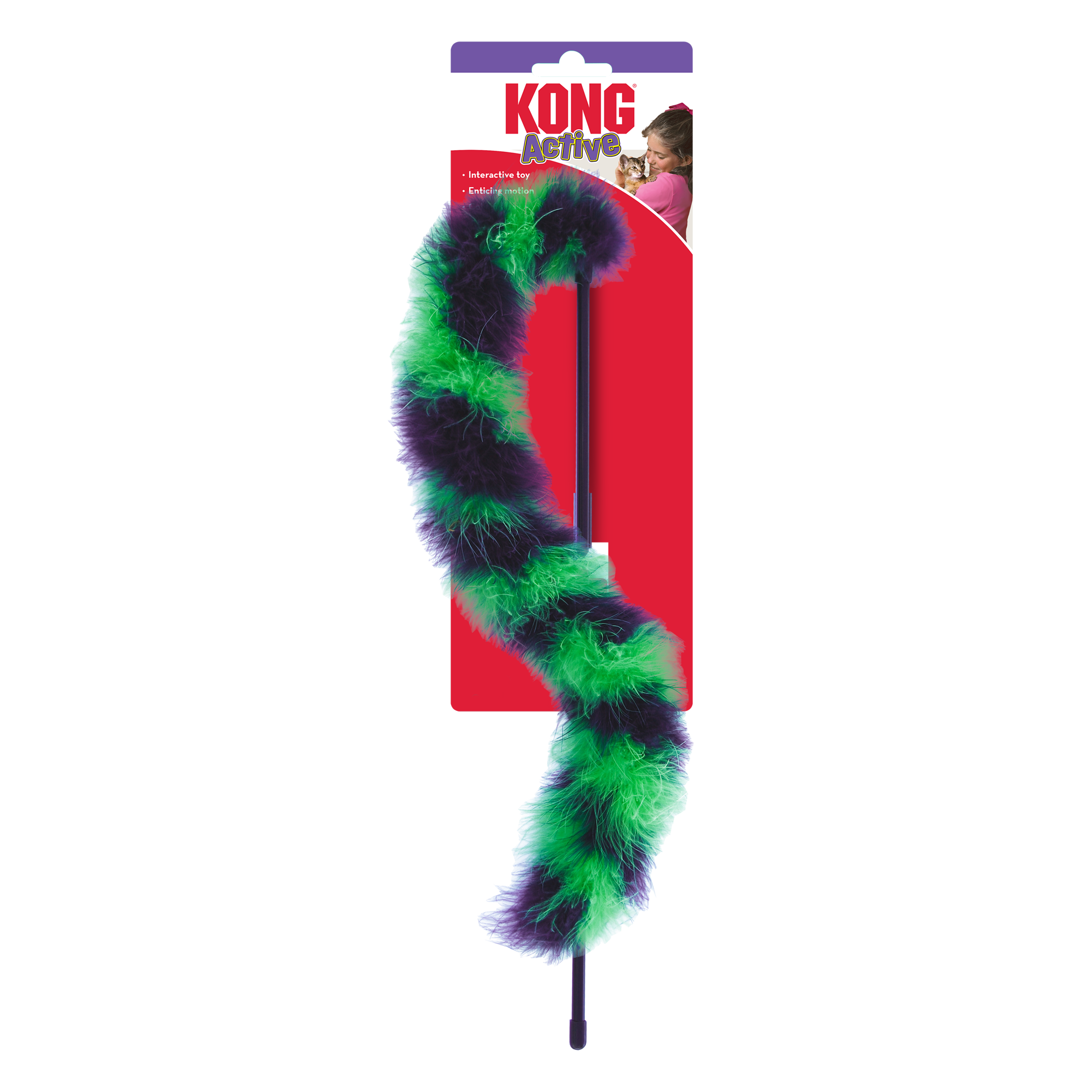 slide 2 of 3, KONG Cat Active Twisted Boa Teaser Assorted, 1 ct