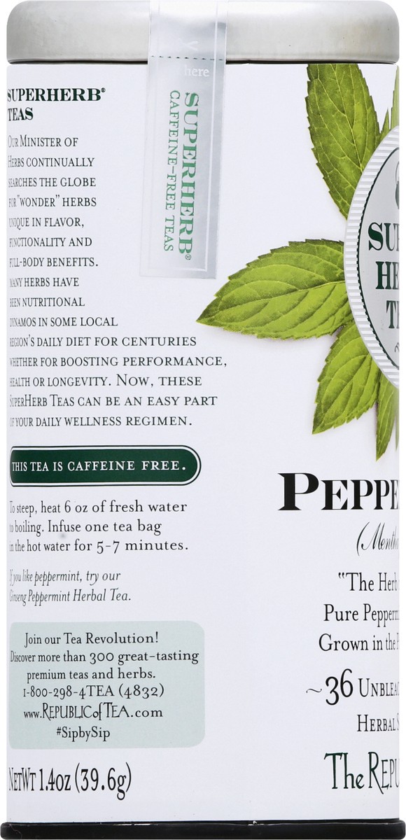 slide 7 of 9, The Republic of Tea Bags Peppermint SuperHerb Tea 36 ea, 36 ct