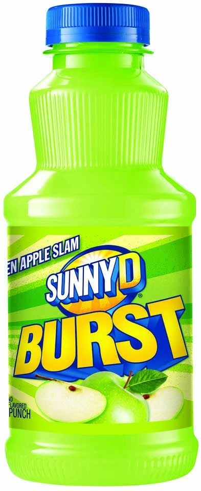 slide 1 of 1, Sunny D Burst Green Apple Slam Citrus Punch, 16 fl oz