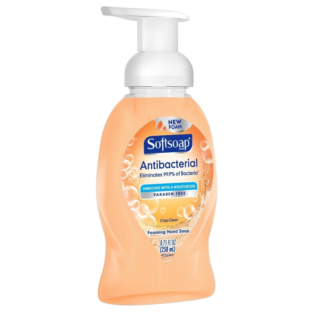 slide 2 of 3, Softsoap Foaming Hand Soap Pump Antibacterial - Crisp Clean, 8 oz