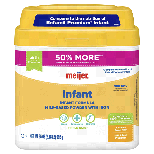 Meijer Infant Milk-Based Baby Formula Powder with Iron 35 oz | Shipt