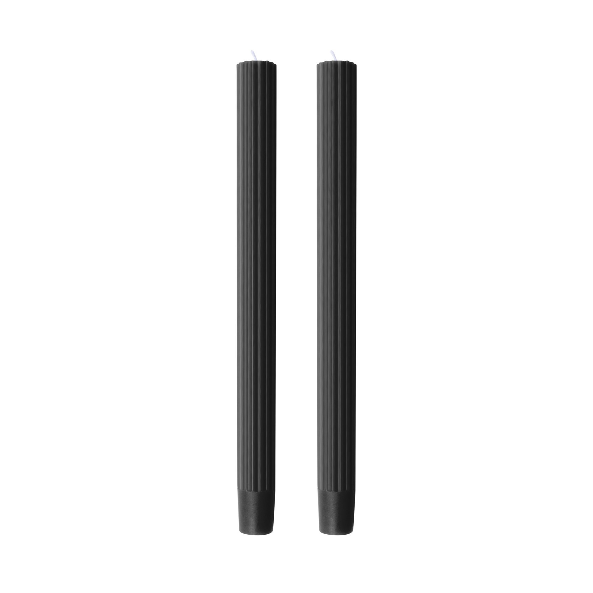 slide 2 of 3, 10" Black Flute Taper Candles, 2ct. By Ashland, 2 ct
