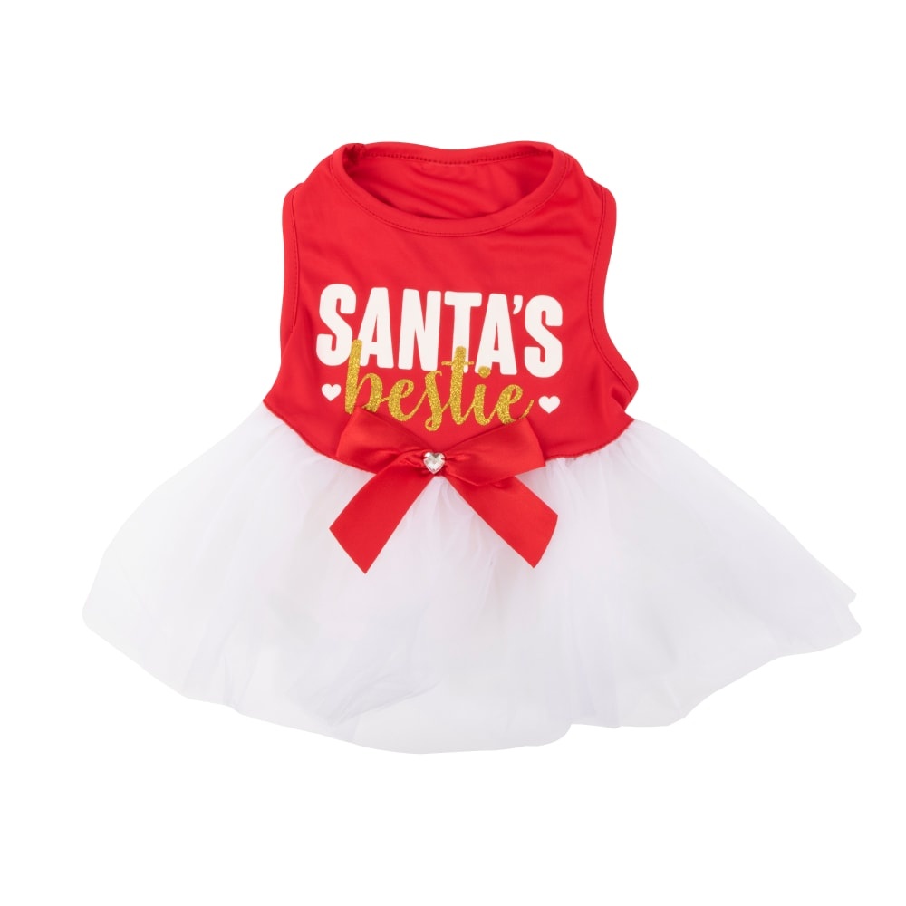 slide 1 of 1, Simply Dog Mission Pets Santa's Red Bestie Dress, 1 ct