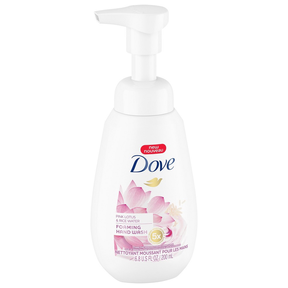 slide 2 of 8, Dove Pink Lotus Rice Water Foaming Hand Wash, 6.8 oz