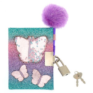 slide 1 of 1, Claire's Club Rainbow Butterfly Lock Diary, 1 ct