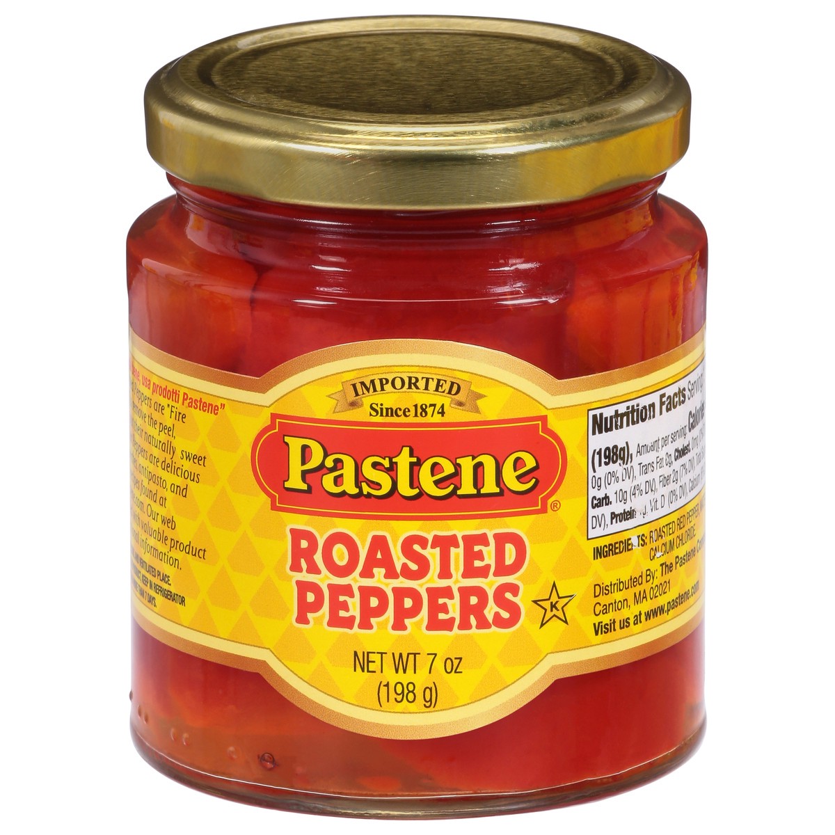 slide 1 of 9, Pastene Roasted Peppers, 7 fl oz