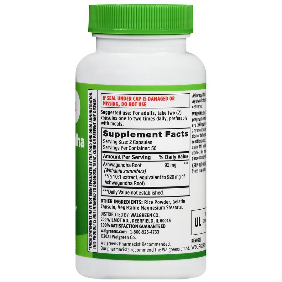 slide 2 of 5, Walgreens Ashwagandha Root Capsules, 100 ct