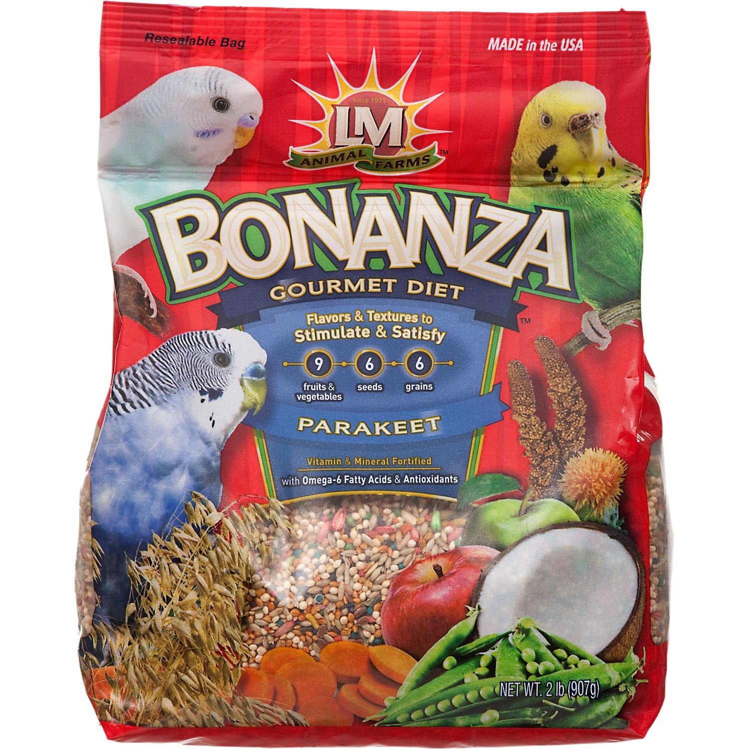 slide 1 of 1, LM Animal Farms Bonanza Gourmet Diet Parakeet Bird Food, 2 lb