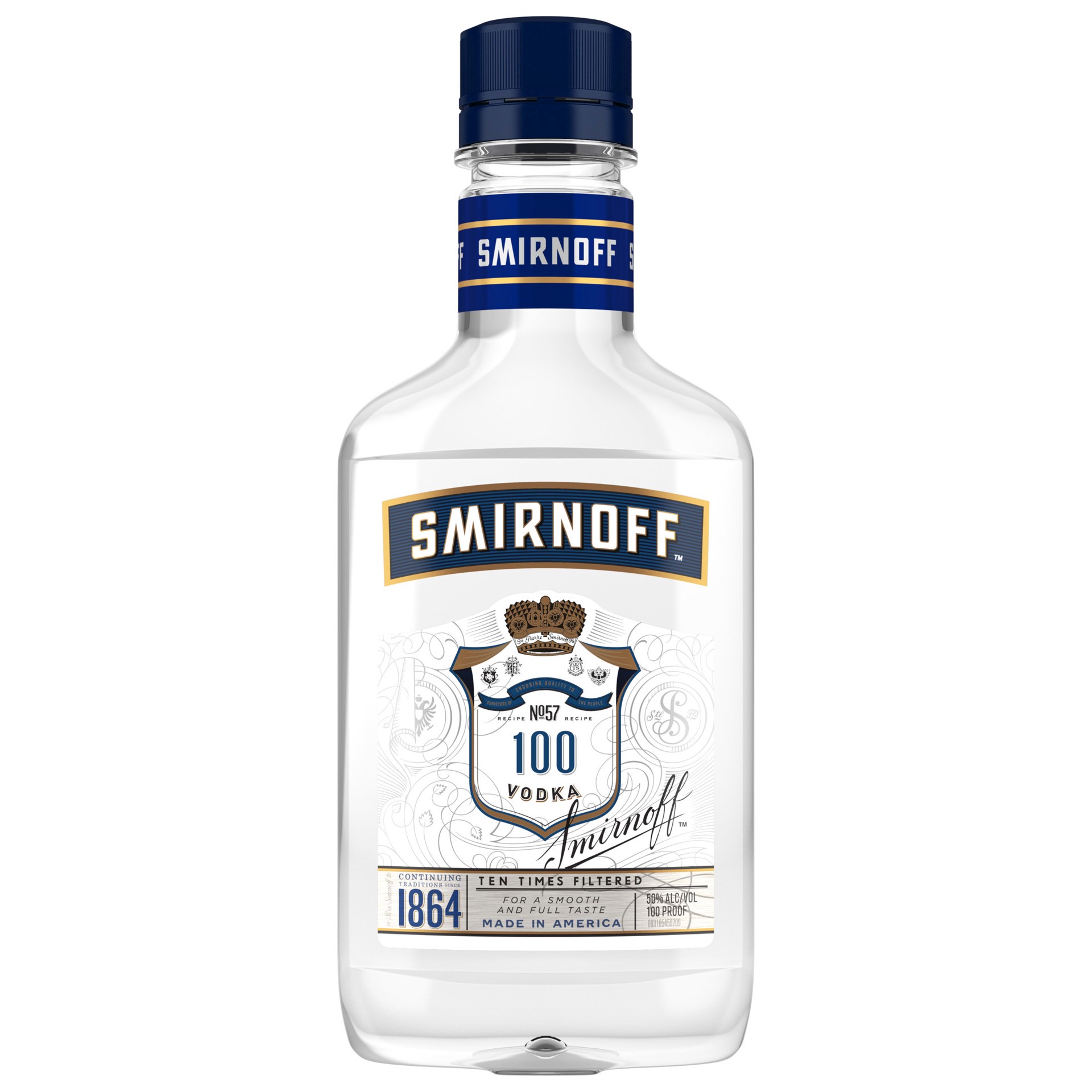 slide 1 of 4, Smirnoff 100 Proof Vodka, 200 mL, 200 ml