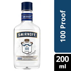 Smirnoff 100 Proof Vodka, 200 mL