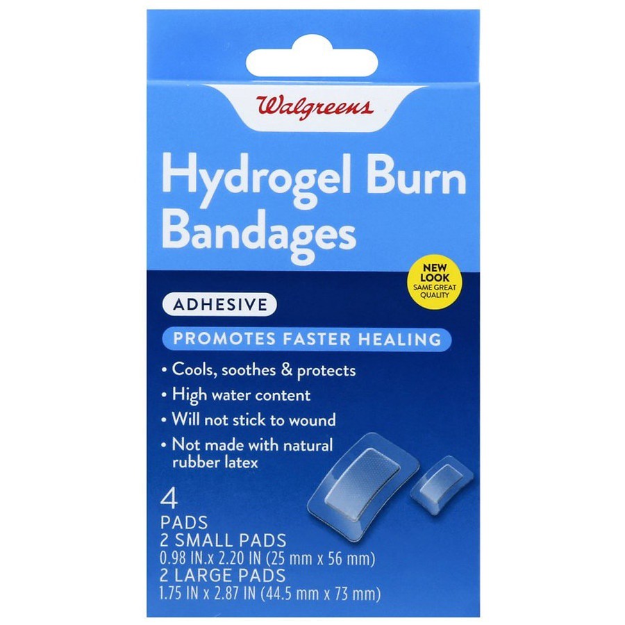 slide 1 of 5, Walgreens Hydrogel Burn Bandages, 4 ct